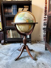 A Replogle 'Heirloom Globe' on Wooden Stand