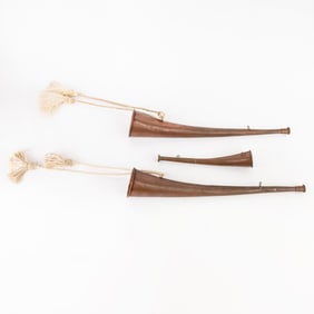 (3) Group of Antique Copper Fox Hunting Horns