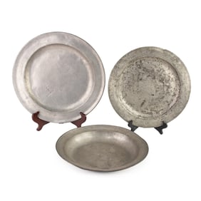 Three English Pewter Plates Inc. Thomas Scattergood