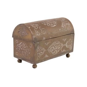 Brass Dome Top Jewelry Casket or Dresser Box