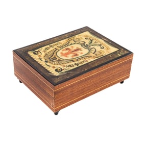 Italian Lador Florentine Coat of Arms Wooden Music Box