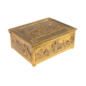 Antique English Ormolu Jewelry Box