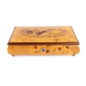 Italian Marquetry Inlaid Music Box with Reuge Movement