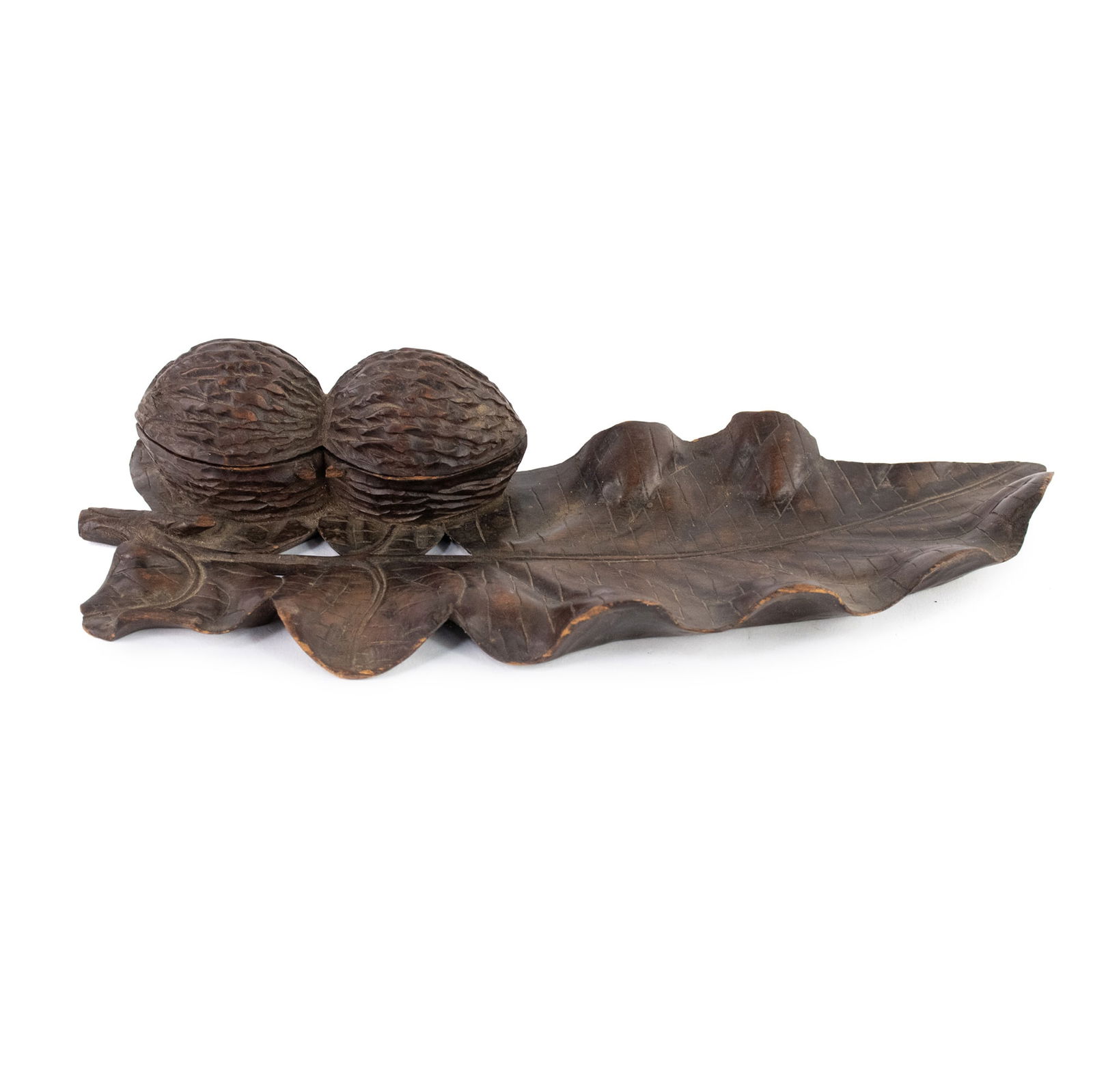 19th Century Black Forest Carved Double Walnut Inkwell (1 of 6)