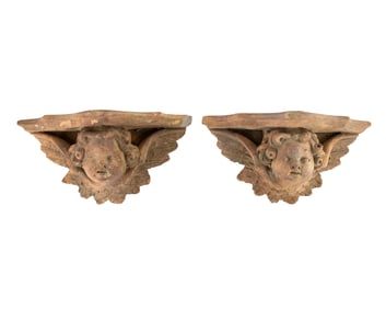 Architectural Plaster Cherub Wall Shelves