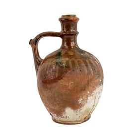 Italian Drip Glaze Olive Oil Clay Jug