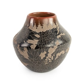Eric Tafoya Santa Clara Pueblo Red Clay Pottery Vase