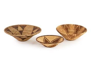 (3) Group of Native American Woven Bowls