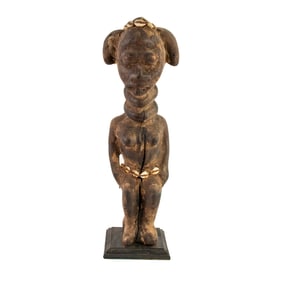 African Cote D'Ivoire Baule Female Carved Figure
