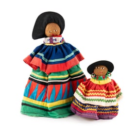 Pair of Seminole Palmetto Husk Dolls