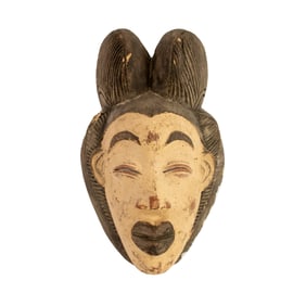 African Gabon Punu Female Ancestral Carved Mask