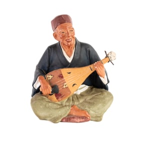 Japanese Hakata Urasaki Musician Porcelain Figure