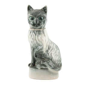 Jim Beam Porcelain Gray Cat Bourbon Decanter