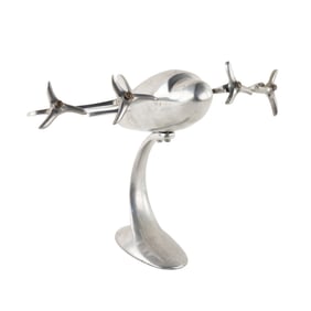 Vintage Cast Aluminum Airplane Desktop Model