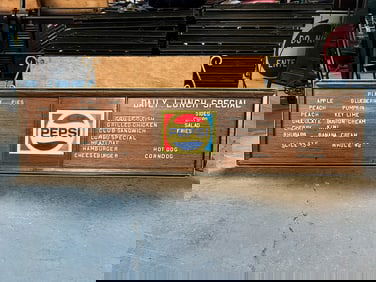 Vintage Large Double Side Pepsi Cola Menu Board