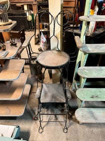 Antique Iron Shoe Shine Stand Chair
