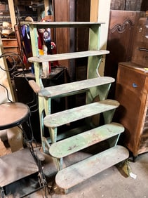 Vintage Green Florist Shop Display Steps