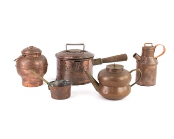 Group of Assorted Copper Pots