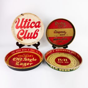 (4) Group of Assorted Beer Serving Trays