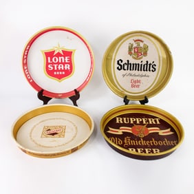 (4) Group of Assorted Beer Serving Trays