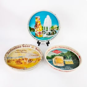 (3) Group of Assorted Beer Serving Trays