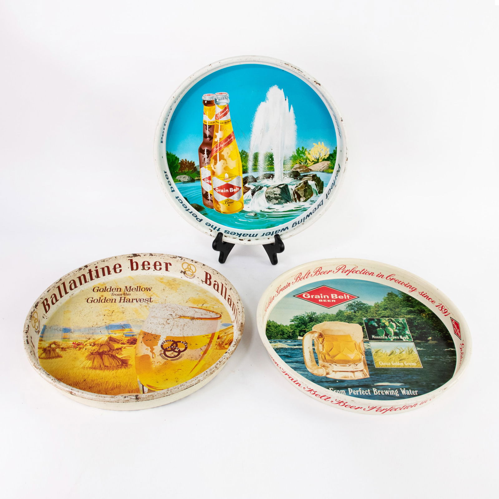 (3) Group of Assorted Beer Serving Trays (1 of 4)