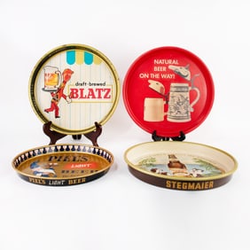 (4) Group of Assorted Beer Serving Trays