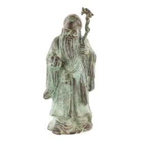 Chinese Shou Lao God of Longevity Bronze Statue