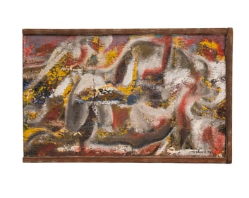 Hari Van Hoeffen Untitled Oil on Board Painting