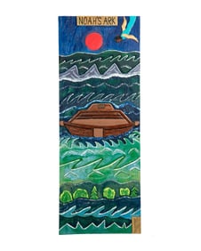 Leroy Almon 'Noah's Ark' Acrylic on Hand Carved Board