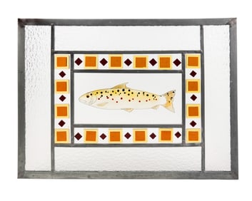 Gillaroo Trout Folk Art Stained Glass Window