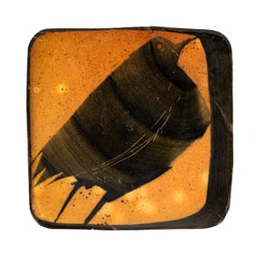 Michael Simon Salt Glazed Stoneware Bird Motif Plate