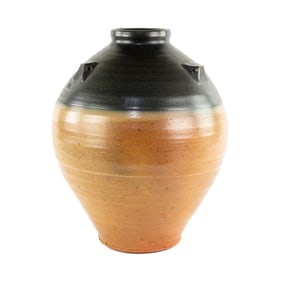 Michael Simon Salt Glazed Stoneware Two Tone Vase