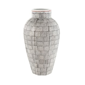 Chinese Snakeskin Painted Pattern Baluster Vase