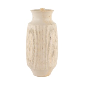 Japanese Kutani Contemporary Salt Glaze Textured Urn