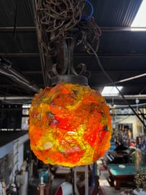 Hollywood Regency Multi Colored Spun Swag Light