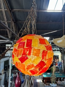 Mid Century Modern Red Orange Yellow Swag Light