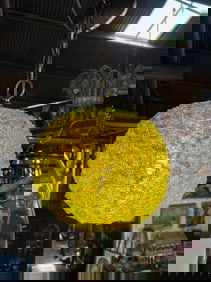 Mid Century Modern Green-Yellow Spaghetti Swag Light