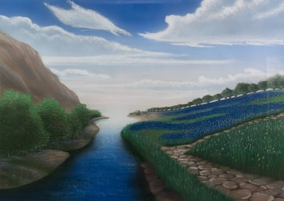 Steve Sanet 'Georgian Meadow' Monoprint