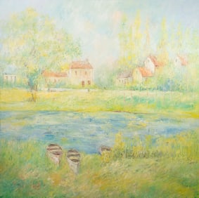 Large Landscape Oil on Canvas Painting