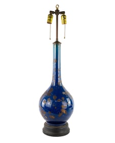 Chinese Royal Blue Cloisonne Table Lamp