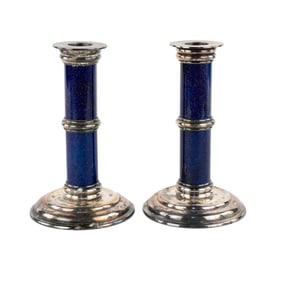 Pair of Puiforcat France Silverplate Candlesticks