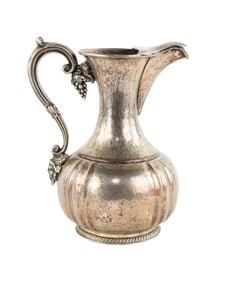 English Handmade Silverplate Pitcher