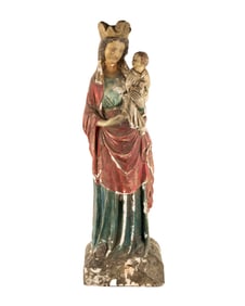 Madonna and Child Hand painted Plaster Cast Statue
