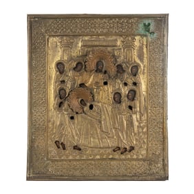 Antique Russian Icon of Dormition of the Mother of God