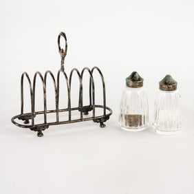 (3) Group of Servingware Pieces inc. Waterford Shakers