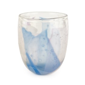 Studio Art Glass Squat Bubble Vase