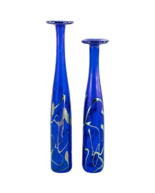 Pair of Robert Held Hand Blown Art Glass Bud Vases