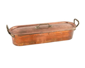 French Copper Fish Kettle Poacher