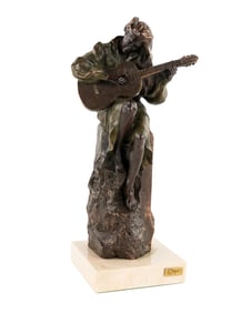 Antoni Miro Guitar Player Copper Statue